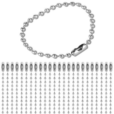 Thinp 100 Pcs Ball Chain Keychain - 4.7 Inch Silver Stainless Steel