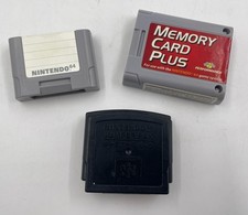 Nintendo 64 Jumper Memory Pak Pack Lot of 3 N64 OEM Genuine Authentic