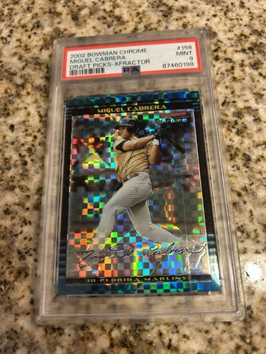 2002 Bowman Chrome Draft Xfractor Rookie Miguel Cabrera /150 BDP156 PSA 9