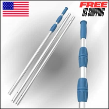 Telescopic Aluminum Swimming Pool Pole 3.4-15' For Pool Vacuum, Net, Universal