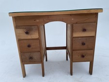 Glass Topped Wooden Dressing Table - Preloved