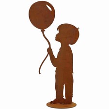 Junge mit Luftballon | Edelrost Gartendeko Fi...