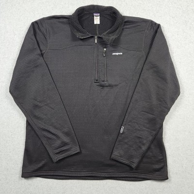 Patagonia R1 Pullover Mens XXL Black Fleece 1/2 Zip Polartec Waffle Regulator