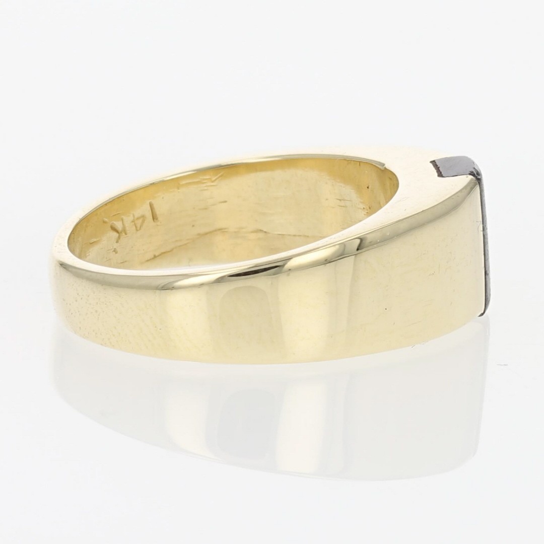 .20ct Rectangular Cabochon Amber Inlay Solitaire … - image 4