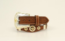 Nocona Brown Lone Star Conchos Belt - Accessories Belt Men - N2480808