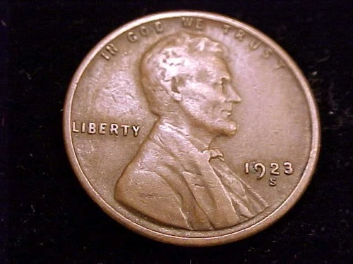 1923-S Fine grade Lincoln Cent