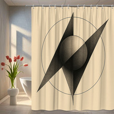 Geometric Black and White Shower Curtain for Modern Bathroom Decor