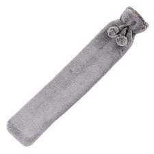 Chauffe-Pieds Chaud Avec Housse En Fausse Fourrure Grise 30” Longue Maison