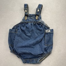 Vintage Baby Guess Denim Bubble Romper Overalls Size 9 Months Made in The USA