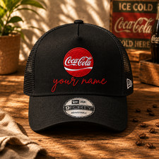 Custom Embroidered Retro Soda Trucker Hat   Personalized Name Snapback Cap