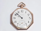 VINTAGE ELGIN 12 SIZE OCTAGON SHAPED POCKETWATCH. GOLD FILLED. WORKS GREAT.