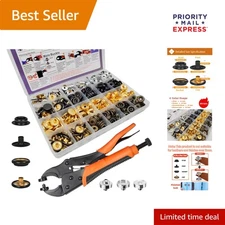 Durable 100 Piece Brass Snap Buttons with Tool - 15mm, 4 Colors Available
