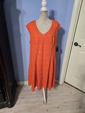 RN Studio Size 24W Dress Womens Orange Vneck