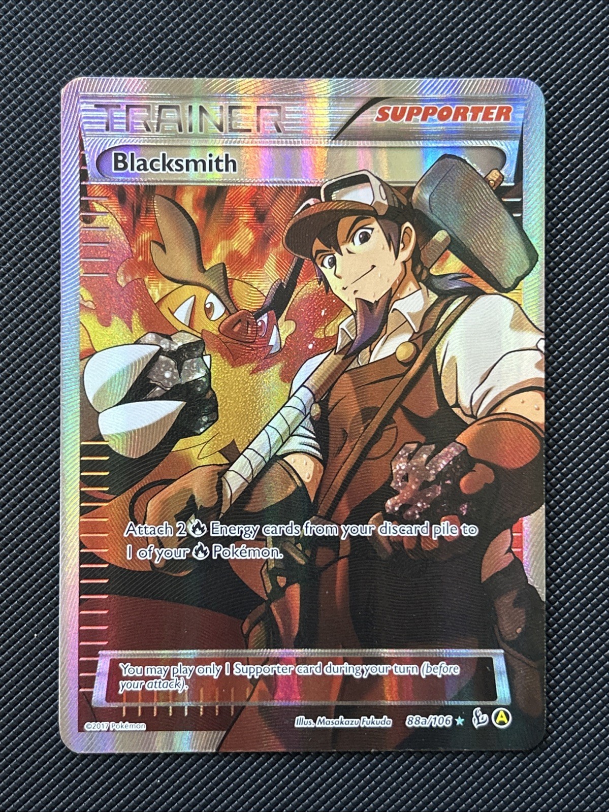BLACKSMITH TRAINER - FULL ART HOLO - 88a/106 - XY FLASHFIRE - LP - POKEMON
