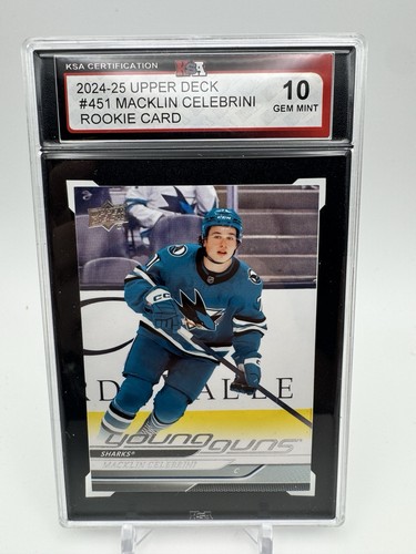 MACKLIN CELEBRINI 2024/25 UPPER DECK YOUNG GUNS HOCKEY CARD 451 ROOKIE RC KSA 10