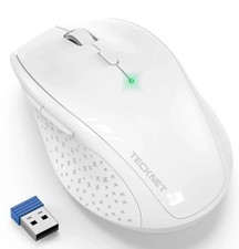 Image of TECKNET 2.4G Wireless Mouse for Laptop, 4800 DPI Optical Computer Mice - White