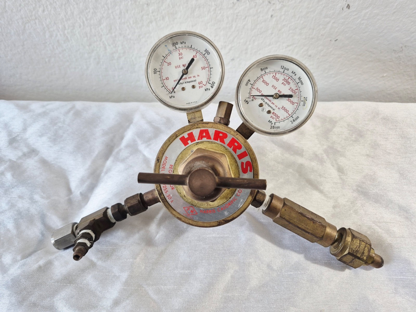 Harris 92SS-50 Multi-Stage Pressure Gauge Gas Regulator Fully Functional
