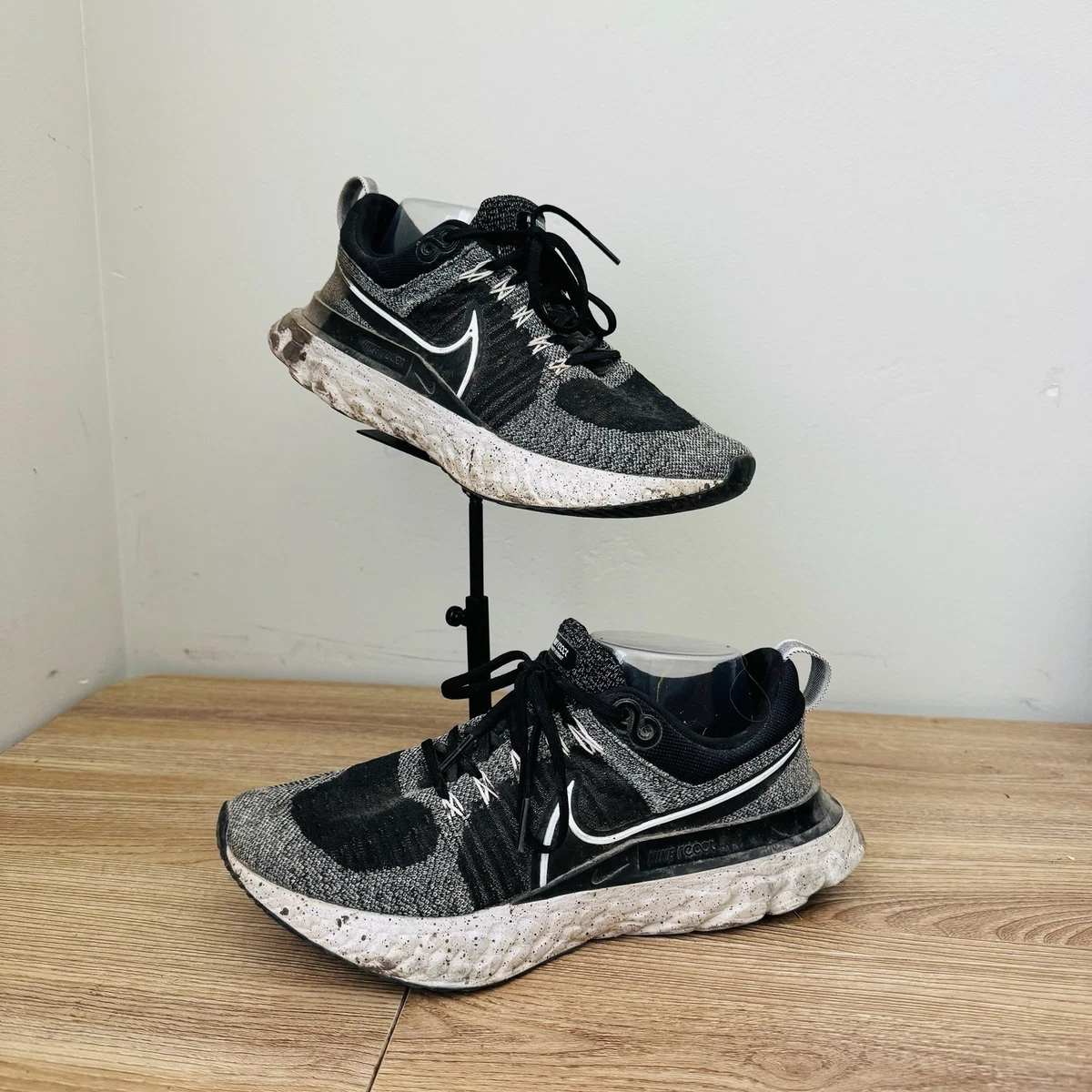 NIKE INFINITY RUN REACT 2 MENS ROAD RUNNING SHOES SIZE 11 FLYKNIT VOLT BLACK GRE Nike React Infinity Run Flyknit 2 Particle Grey Volt for  main image 4