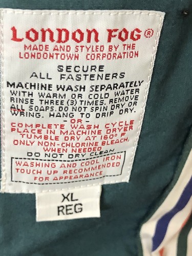 Vintage LONDON FOG Bomber Jacket Mens XL Green Blue - Picture 5 of 9