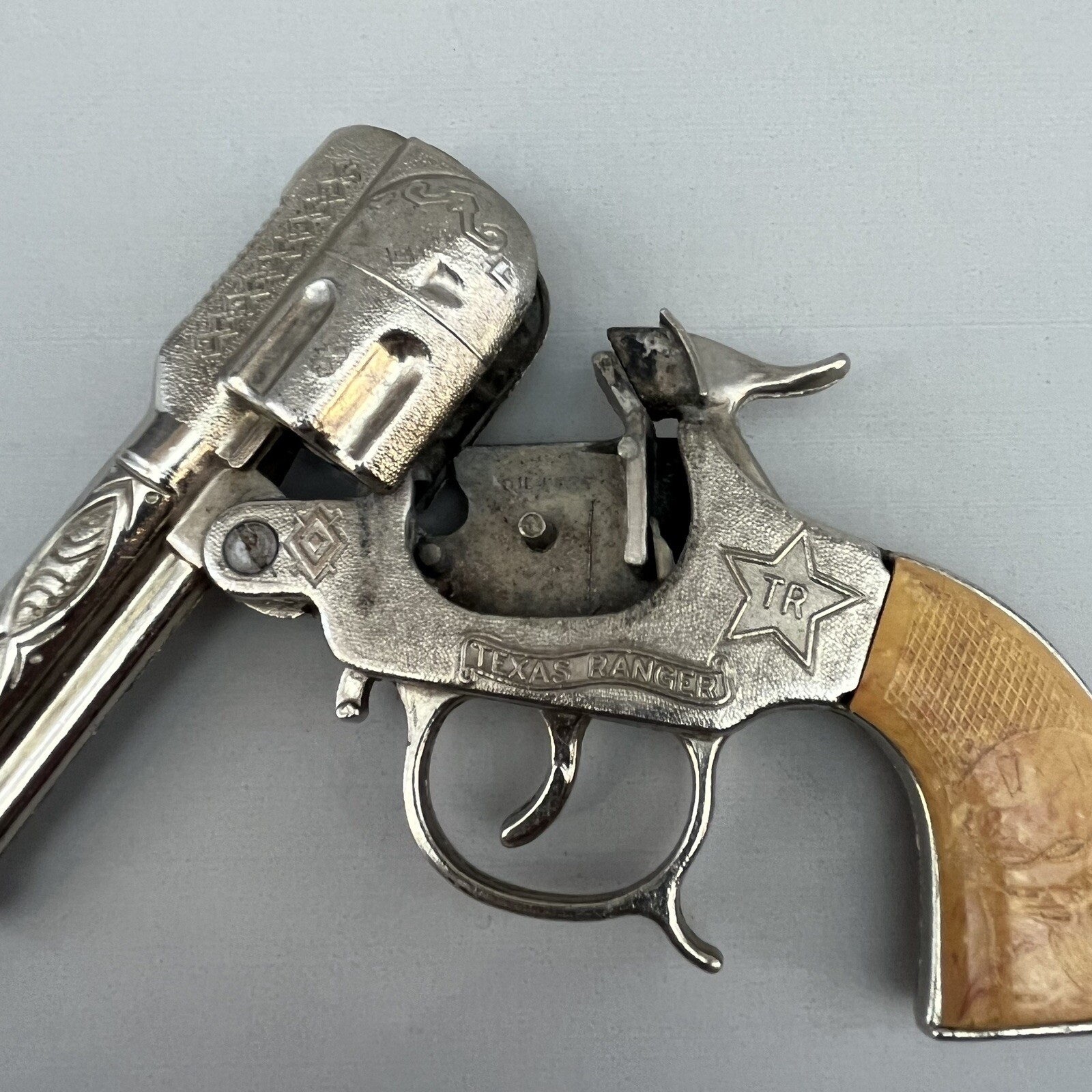Vintage Texas Rangers Chrome Diecast Metal Toy Cap Gun eBay