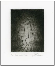 ANOTHER DAY Ho-Hum SOLO WALKING. Original Expressionist MEZZOTINT ETCHING signed