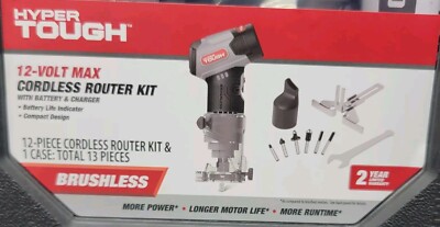 Hyper Tough 12-Volt Max Cordless Router Kit 12 Piece 80016 NEW | eBay