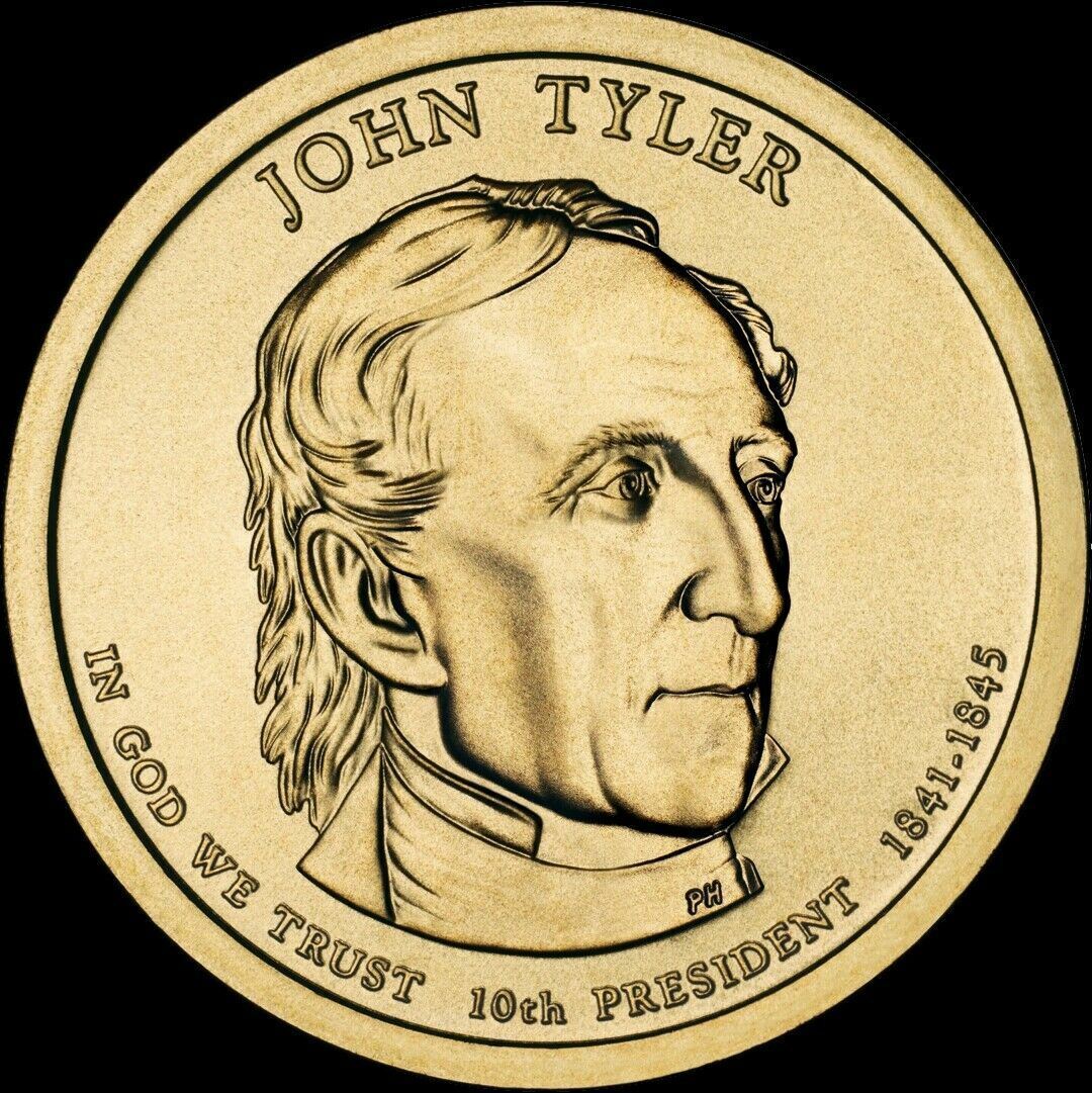 2009 D John Tyler Presidential Dollar Brilliant Uncirculated US