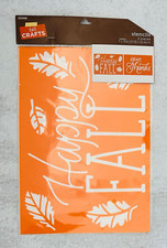 Set of 2 Plastic Stencils Happy Fall / Give Thanks Teacher Supply Crafts
