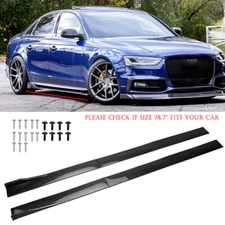 For Audi A3 A4 B8 S3 S4 78.7" Side Skirts Splitter Rocker Panel Lip Carbon Fiber