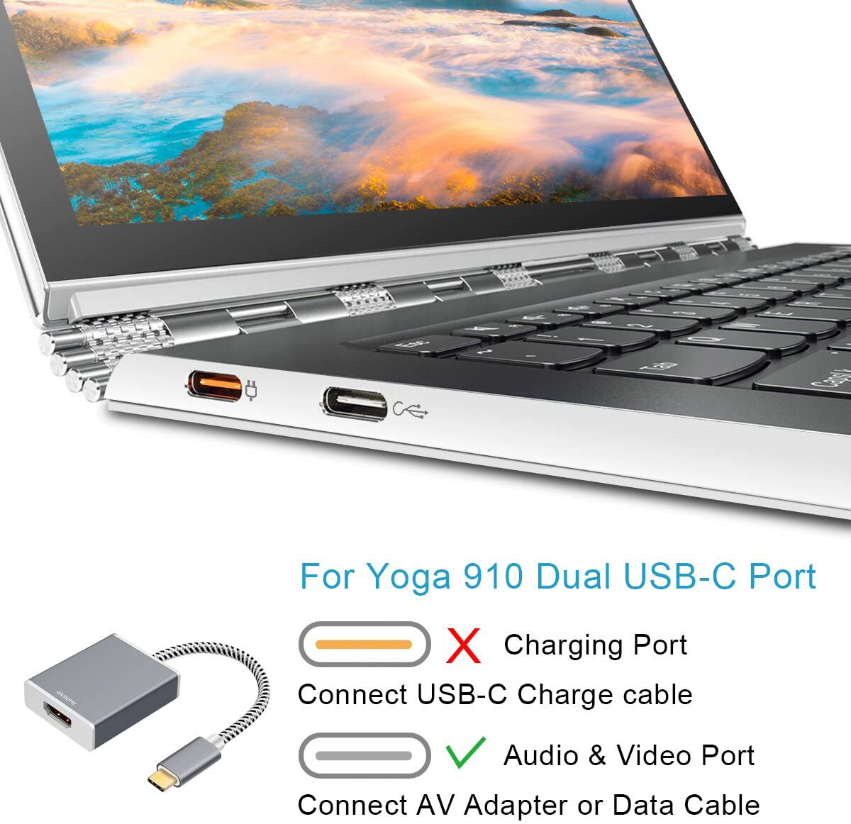 Cable adaptador convertidor USB-C tipo C a HDMI 2.0 4KX2K@60Hz para Apple MacBook, imagen 4