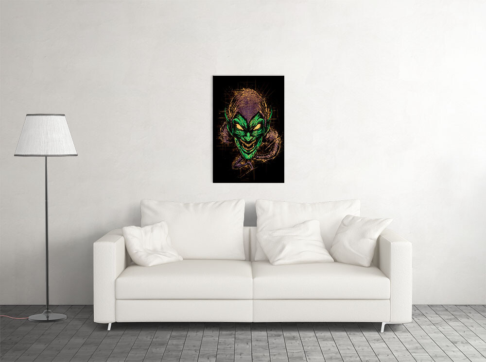 Green Goblin Cartoon Drawing Action Painting Wall Art Home Decor