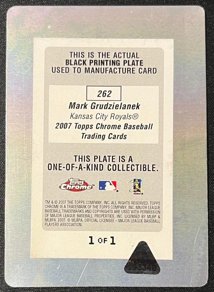 Topps 2007 cromo marca Grudzilanek placa de impresión negra 1 de 1 realeza #1/1 Foto 2 de 2