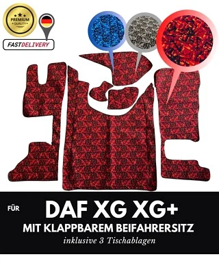 Camion Tapis de Sol pour DAF Xg + Avec Pliant Siège Passager Danois Peluche - Photo 1/4