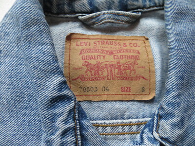 Levi's Biker Jacke Jeansjacke Gr. S Vintage 70503 Trucker Jacket mit 6 Taschen !