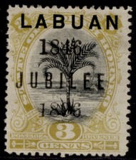 NORTH BORNEO - Labuan QV SG85d, 3c black & ochre, UNUSED. Cat &pound;55.