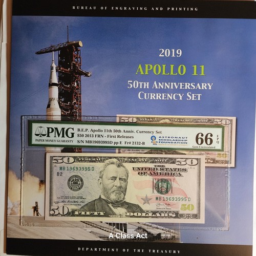 2019 Apollo 11 50th Anv Currency Set PMG 66 EPQ PMG ERROR read description T8737