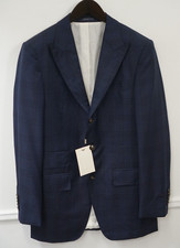 Men Suitsupply Blazer 130's Wool Washington Plaid Pattern Blue EU48 UK/US38