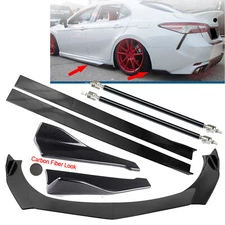 Side Skirt Front Bumper Lip Splitter Spoiler For Toyota Camry Carbon Fiber
