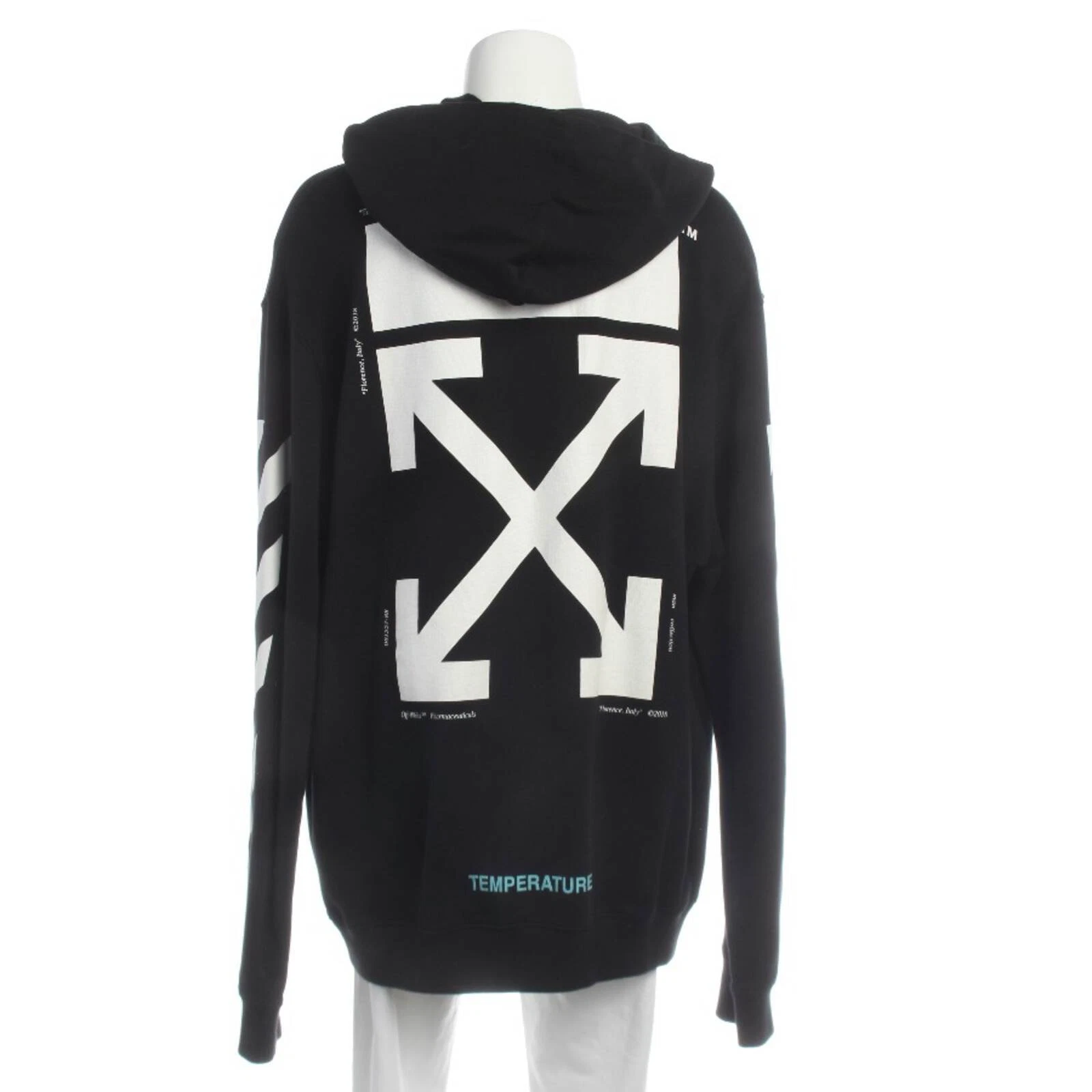 Hoodie Off White Schwarz Orange 2XL