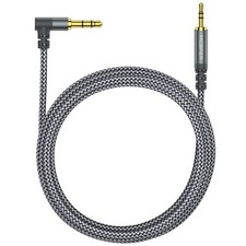 3.5mm to 2.5mm Aux Audio Cable 6.6FT , 90 Degree Right Cord - Grey 
