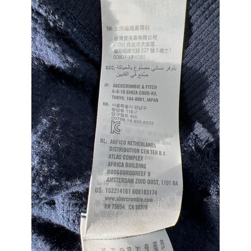 Sudadera de lana azul marino Albercrombie and Finch para hombre talla XS con cremallera cuello con borde tartán - Imagen 7 de 10