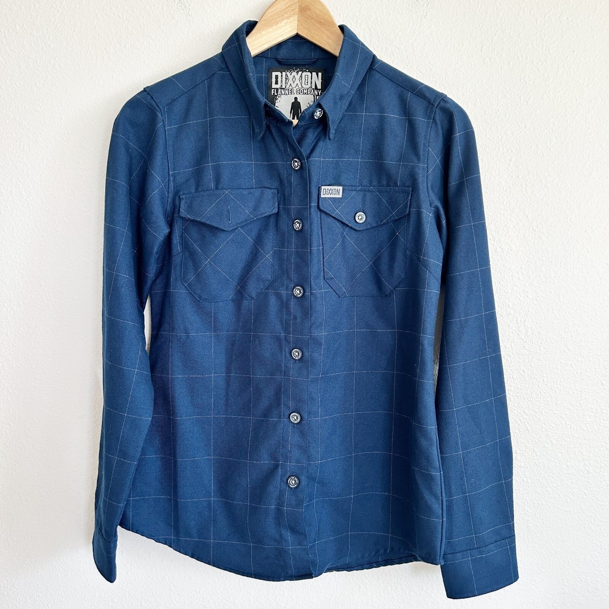 Dixxon Flannel Shirt Womens S Blue The Myers Check Long Sleeve 