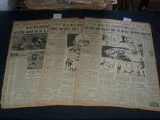 1931 PITTSBURGH SUN-TELEGRAPH SPORT SECTIONS LOT OF 3 - BOBBY JONES - NT 7587