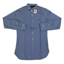 Polo Ralph Lauren Slim Fit Sized Dress Shirt Small Check with Pony - Blue, White