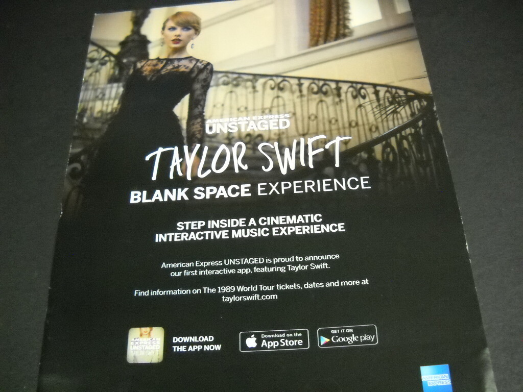 TAYLOR SWIFT step inside..cinematic...music experience 2014 PROMO POSTER AD  mint | eBay