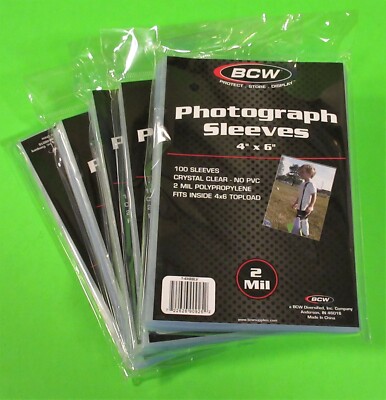 500 4X6 PHOTO SLEEVES-CRYSTAL CLEAR-ARCHIVAL SAFE, ACID FREE, 2 MIL THICK