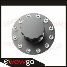 Aluminum Billet Fuel Cell Filler Neck Cap 12 Bolt Flange Black US SHIP