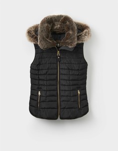 ladies hooded gilet fur hood