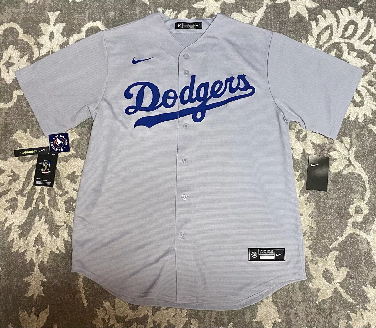 Nike Los Angeles Dodgers Cody Bellinger Grey Authentic Jersey Mens Sz Large  NEW!