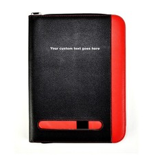 Personalised Text A4 Zipped Conference Folder Portfolio with Calculator & Pad